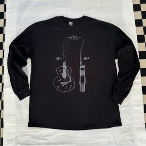 Gildan Heavy Cotton Guitar Patent Sept.16,1941 Graphic T-Shirt Sz XL Black